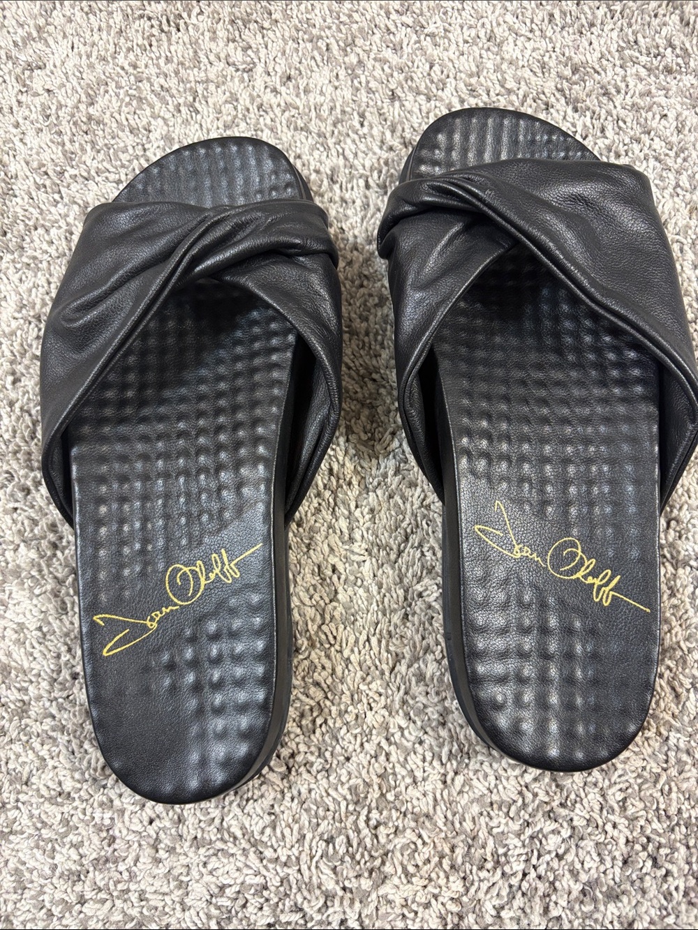 Joan Oloff Sadie Black Soft Napa Sandals